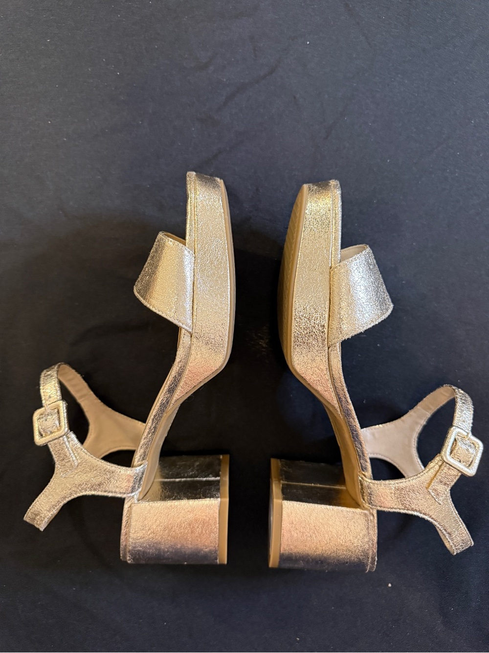 Life Stride Rythmn Metallic Block Heel Sandal - Gold Women's Dress 9.5W Wide - Picture 7 of 10